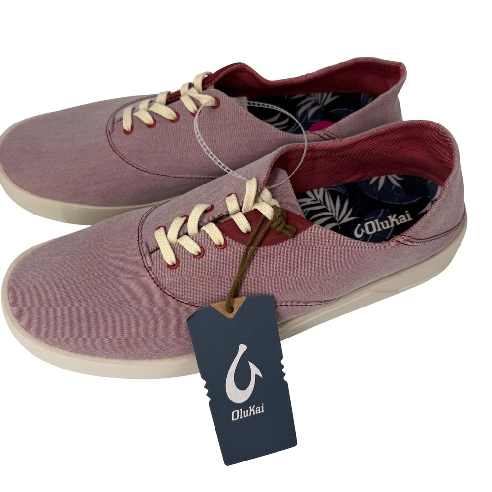 OluKai Tradewind Sneakers Mens Size 14 Lava Red New 10533-7U7U Drop-in Heel